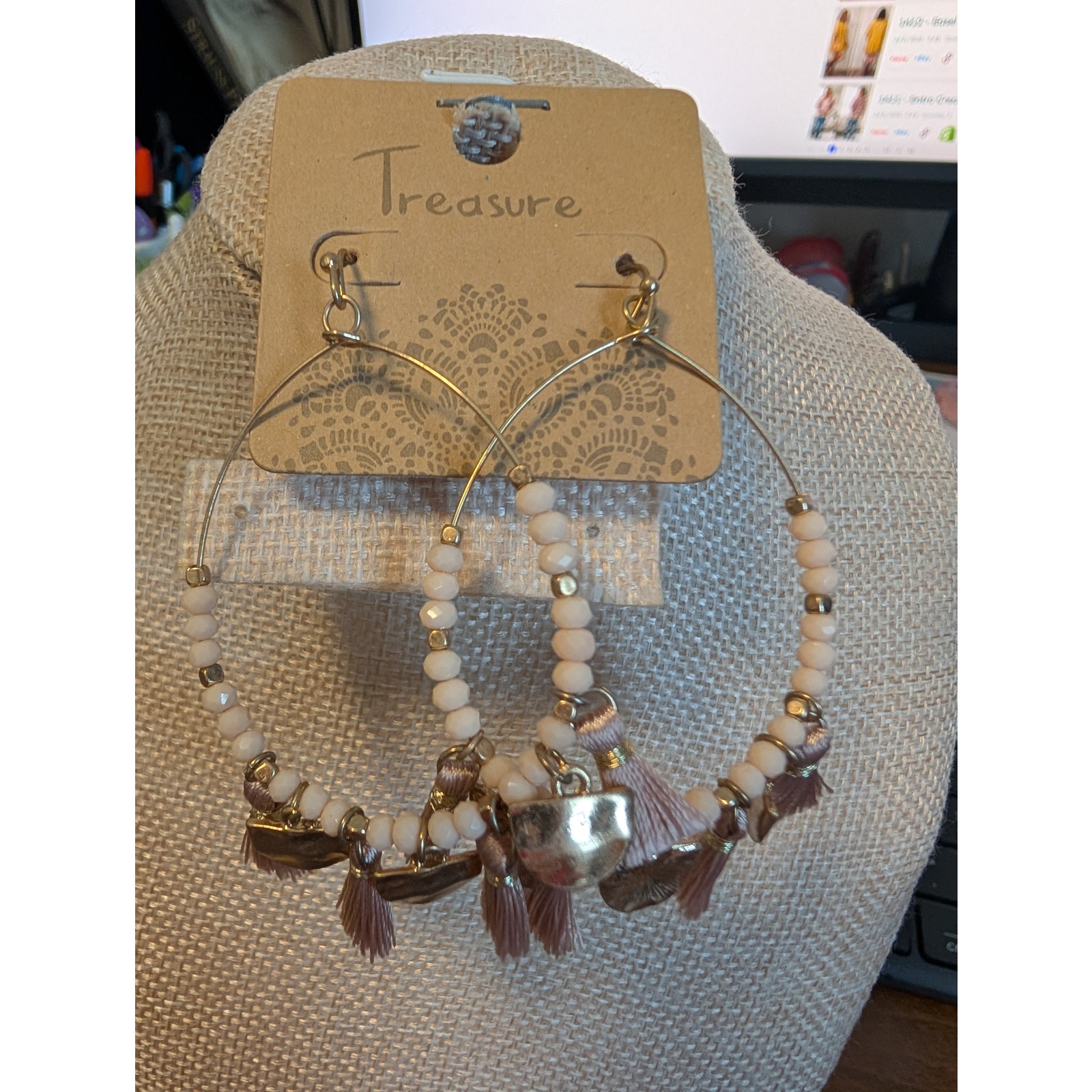1420 - Treasure Western Boho Earrings - Beads And Tassels - Nwt — image 2 of 3